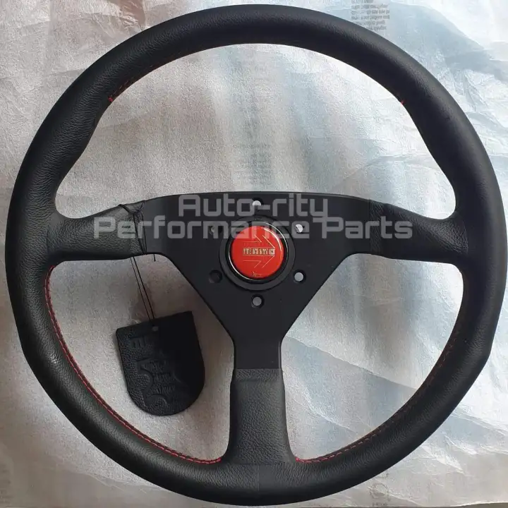 Momo Monte Carlo Steering Wheel 320 350mm Leather W Red Stitch Lazada Ph
