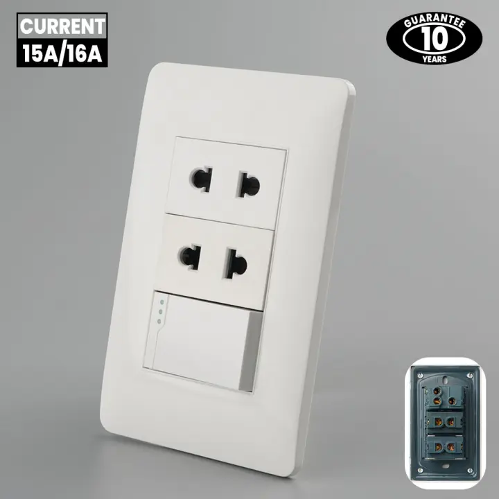 Switch Socket Wide series universal outlet Wall socket 1gang 2gang 3gang outlet Switch Plate 3G 2 Outlet 1 Switch