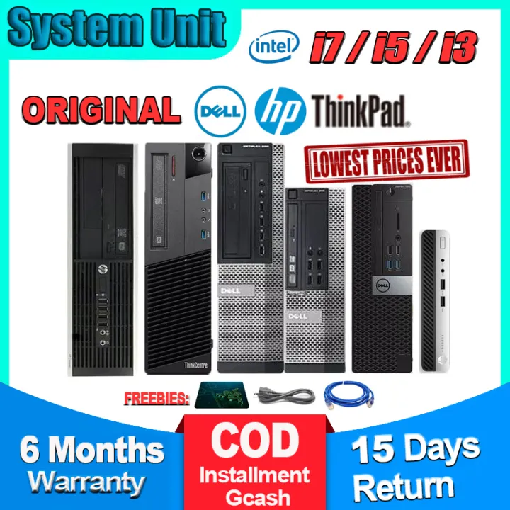 Original DELL HP LENOVO THINKPAD Desktop Computer System Unit with 4GB 8GB 16G RAM 120G 240G 512G SSD with 500G HDD for Office and home entertainment online educational and games [REFURBISHED]