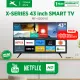 X-SERIES 43 inch Linux Smart TV Full HD Slim Bezel Pre-installed Netflix YouTube Mobile Screen Mirroring 1920x1080 with Free Wall Bracket (Black) [MF-4300VX]. 