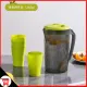 City Goods 1500ml Pitcher with 4 Cups Large High Quality Fiberglass Pitcher with fiberglass cup Juice Container. 