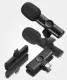 Popular live wireless bluetooth microphone Tiktok short video with goods 1+1 wireless collar clip noise reduction mic. 