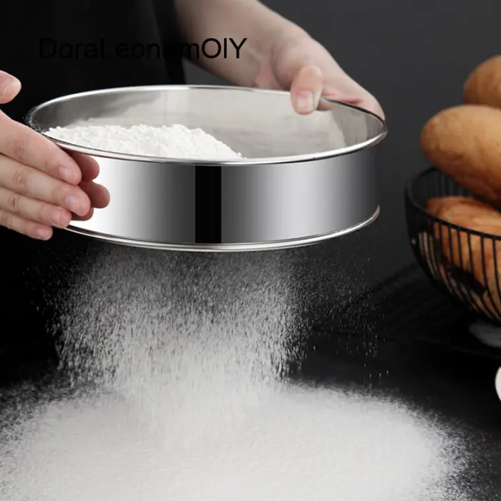 Stainless Steel Sifting Sifter Flour Sieve Baking Flour 60 Mesh Filter Sieve Filter Bakery Tool 15/20/25/30cm
