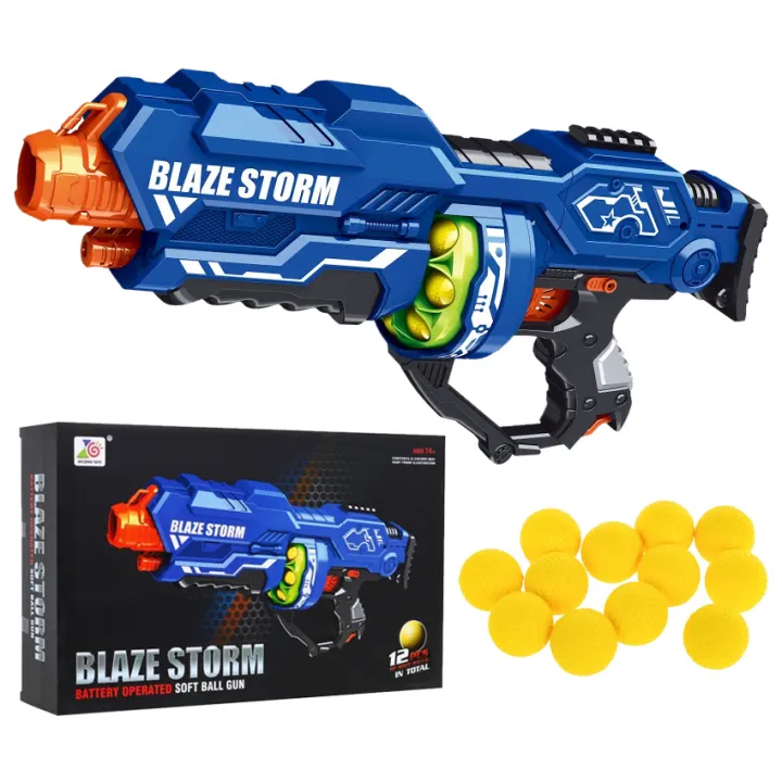 Blaze Storm Battery Operated Soft Ball Nerf Gun & 12 Pcs. Soft Ball Bullet ZC7116