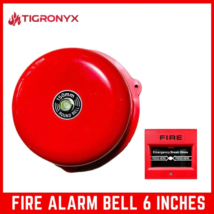 Fire Alarm Bell 6" 220V with Break Glass Switch
