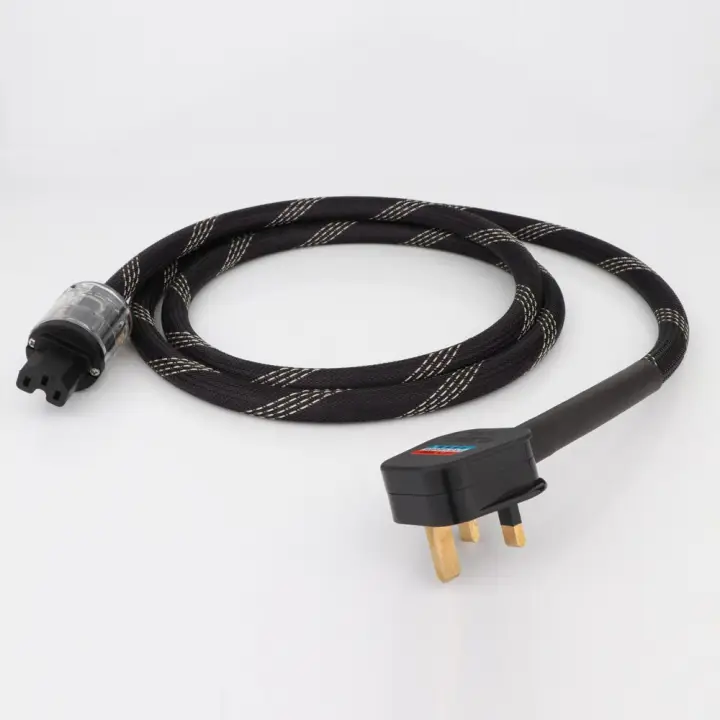 HIFI Audio Power Cable professional Cord Wire CD DVD Player Speaker Audiophile Piece 4 square OFC hifi Power cable with Gold plated UK Power connector UK Plug power cable