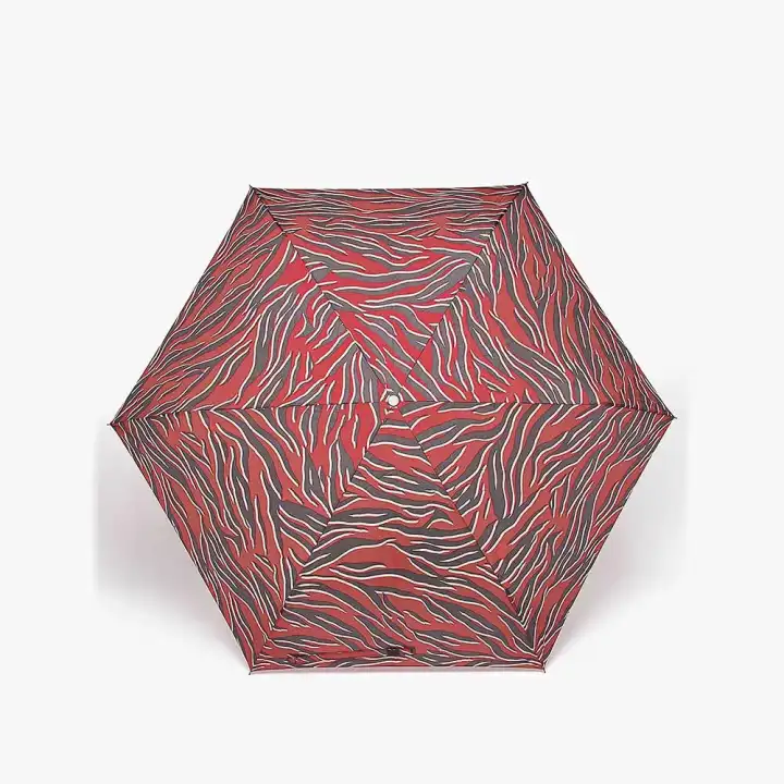 Marks & Spencer Women's Animal Print Compact Umbrella (Burgundy Mix