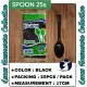 DISPOSABLE PLASTIC SPOON AND FORK (25PCS / PACK) AVAILABLE IN CLEAR / WHITE AND BLACK. 