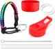 🎉✨Aquaflask Tumbler Hydro Flask tumbler Accessories Set  Aquaflask Caps Aquaflask Water Boots and Paracord Handle Set with 2 Straws&Brush Set for 12oz to 24oz，32oz&40oz Wide Mouth Bottles. 