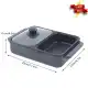 Electric Mini Grill with Hot Pot, 2 In 1 Indoor Non-Stick Hot Pot and Baking Pan Tray Plate, Electric Hot Pot Cooker with Lid for Dorm Room Student. 