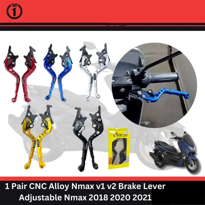 Top1 Racing 1 Pair Yamaha Nmax v1 v2 Alloy Brake Lever Adjustable Nmax 2018 2020 2021 Motorcycle #53581