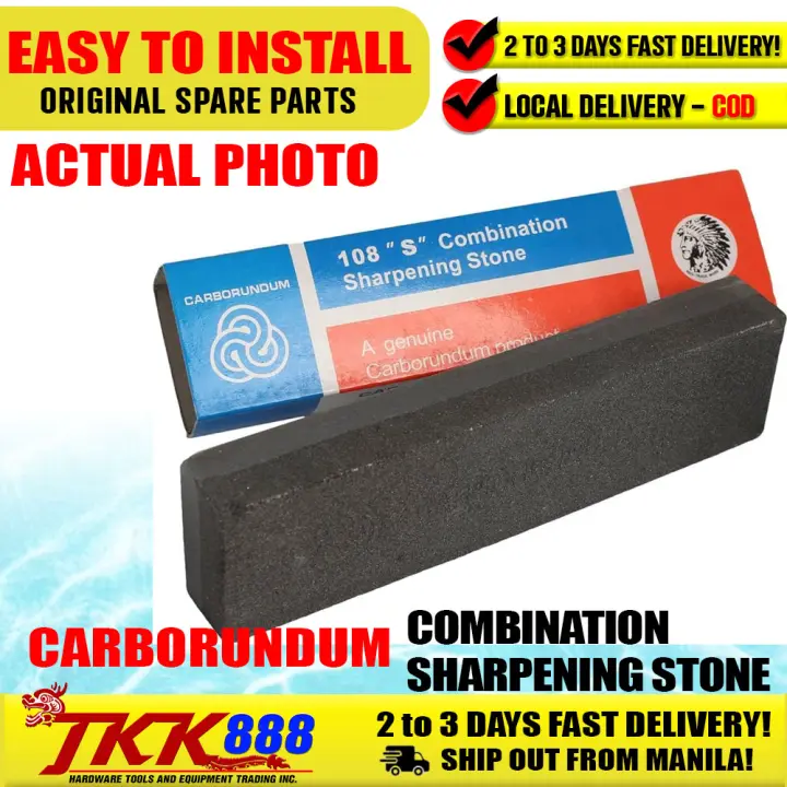 CARBORUNDUM COMBINATION SHARPENING STONE ( 6",8") HASAAN " ORIGINAL"