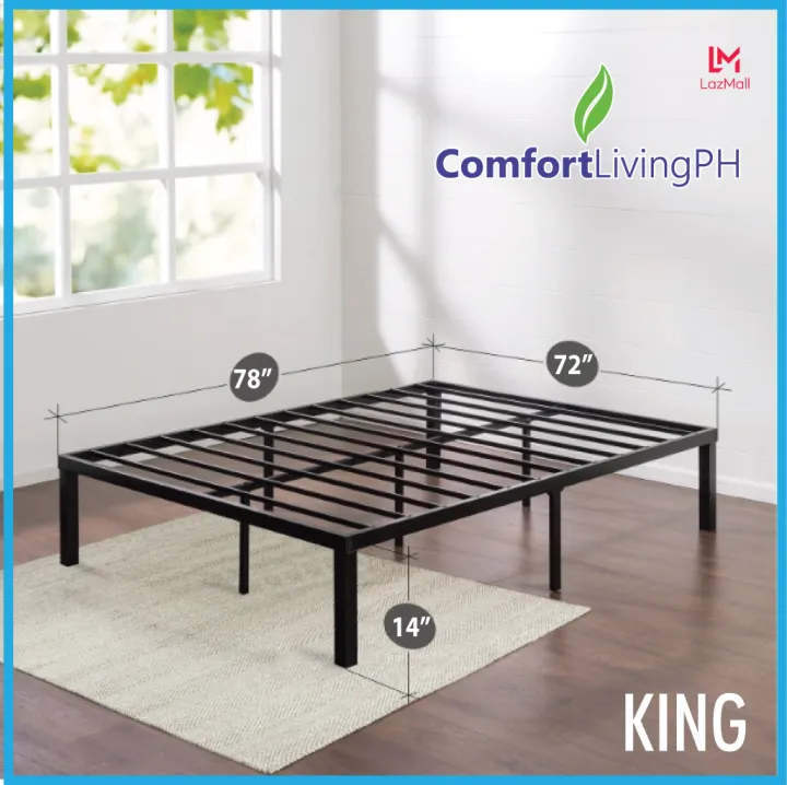 Comfort Living Premium Signature, King Size Steel Platform Bed Frame