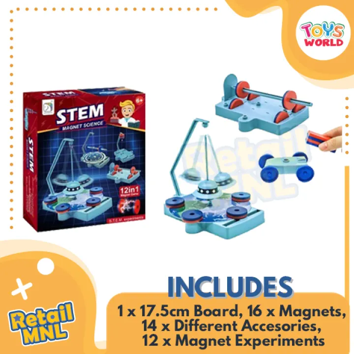 Retailmnl STEM Magnet Science 12 in 1 DIY Experiment Games Learn From Home Educational Toys for Kids