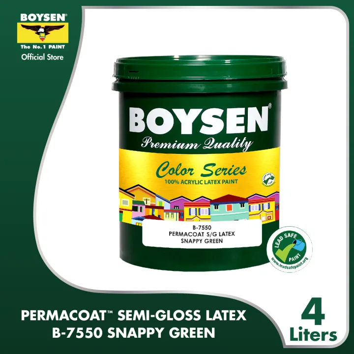 BOYSEN Permacoat Semi-Gloss Latex Snappy Green B7550-4L