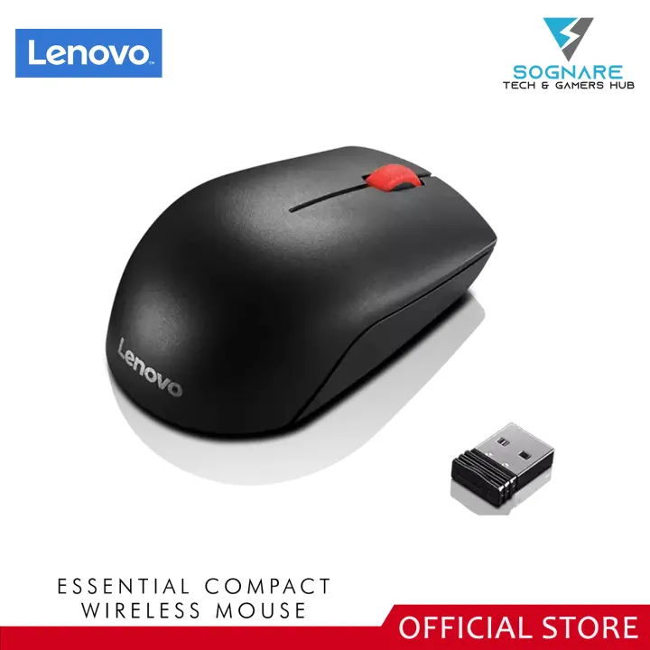 Lenovo Compact Wireless Mouse | Portable | Optical Sensor | Lenovo Essentials | Ambidextrous