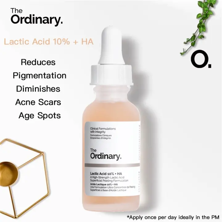 The Ordinary Serum Lactic Acid 10% + HA Exfoliate Remove Shrink Pore Keeps skin delicate and smooth 30ml