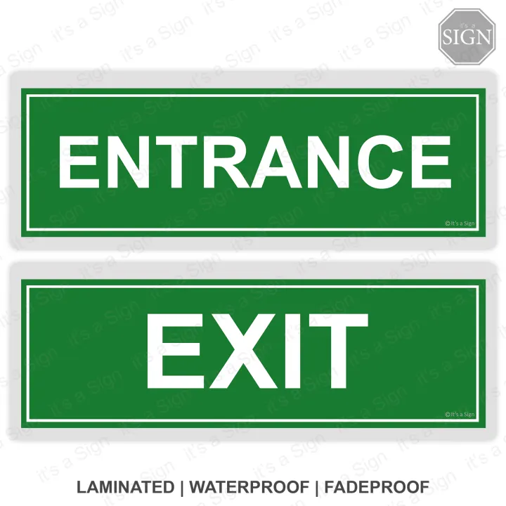 Entrance Exit - Laminated Signage Label - It's a Sign | Lazada Philippines