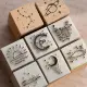 Vintage Planet Sunrise Moon Star Cloud Stamp DIY Wooden Rubber Stamps for Scrapbooking Stationery Scrapbooking. 