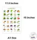 Laminated Big chart Vegetables Educational Chart for kids,  Laminated Chart, Wall Chart (11.5 x 16 inches) A3 size. 