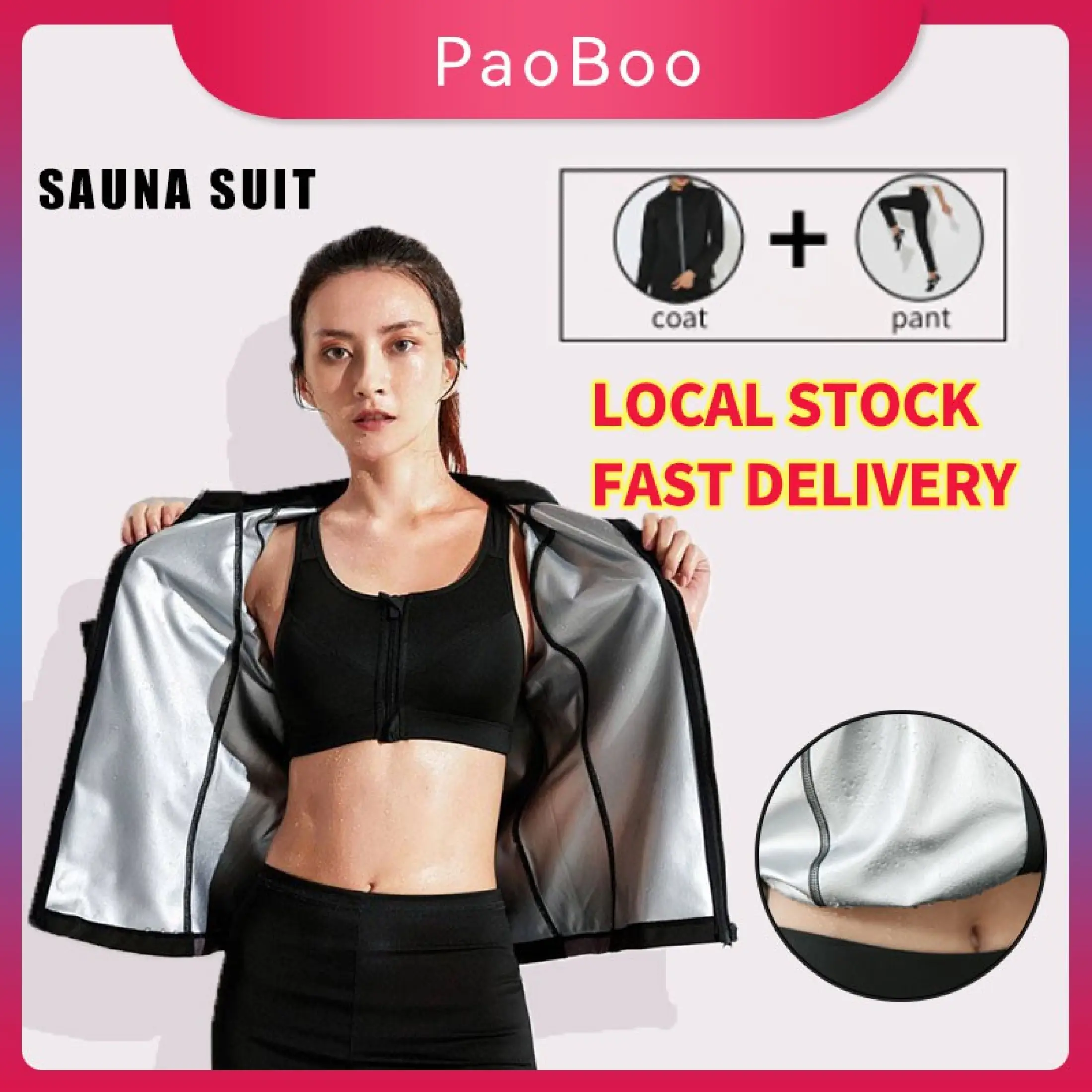 Qian Poem Li Paoboo Women Sauna Suit Sweat Fast Weight Loss Exercise Gym Jogging Fitness Workout Yoga Cycling Lazada Ph