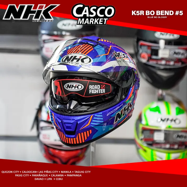 NHK K5R- BO BEND #5 FULL FACE DUAL VISOR MOTORCYCLE HELMET