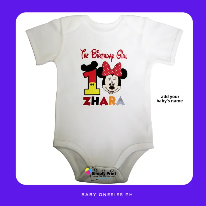 minnie mouse 1st birthday onesie