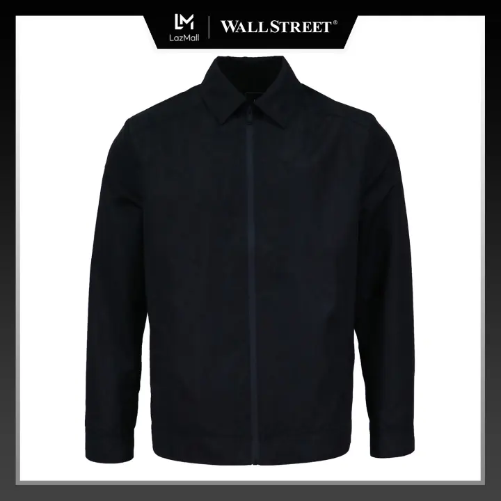 Wall Street Men's Basic Fit Plain Zipped Jacket (Black) | Lazada PH