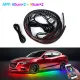 90-120 120-150 RGB LED Under Car Tube Strip Underbody Glow Neon Light Kit Wireless Control Multicolor. 
