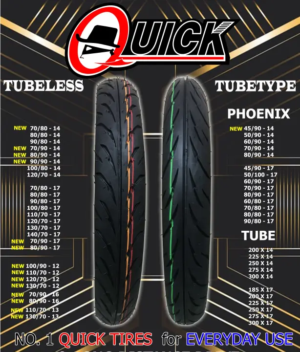 Quick Phoenix Tubetype Tires By 14 By 17 Lazada Ph