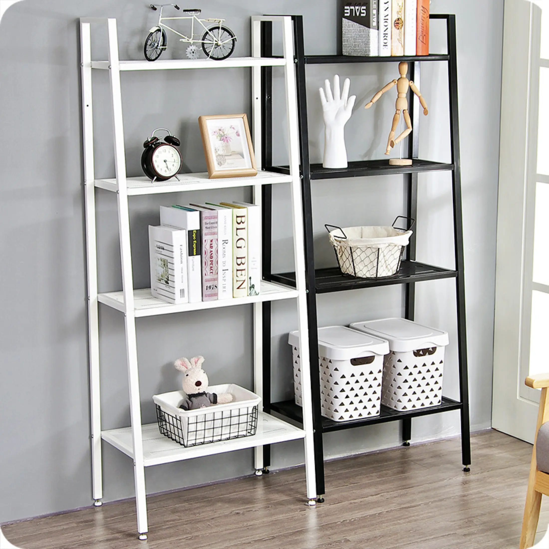 Lerberg Shelf Unit White Dark Grey, Office Furniture Shelving Units