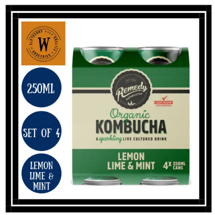 REMEDY Kombucha Lemon & Lime Mint - 4 x 250ml