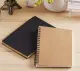 Miss.J Spiral Notebook Kraft And Black Cover Drwing Notebook A5 And A6. 