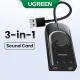 UGREEN USB External Stereo Sound Adapter Sound Card 15cm Black for PS5 PS4. 