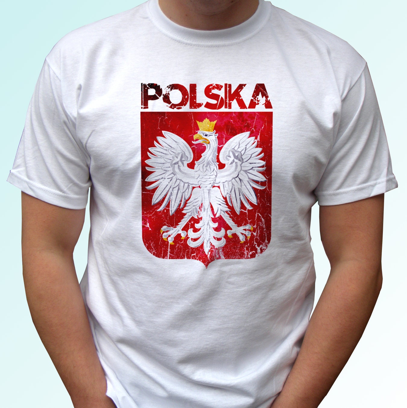 Threadrock Baby Polska Arched Text and Flag Infant Bodysuit Poland Polish 