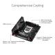 ASUS ROG Strix B560-I Gaming WiFi Intel® B560 LGA 1200 Mini-ITX motherboard, PCIe 4.0, 6+2 teamed power stages, WiFi 6,  2.5 Gb lan, M.2 backplate, Two-Way AI Noise Cancelation, USB 3.2 Gen 2x2. 