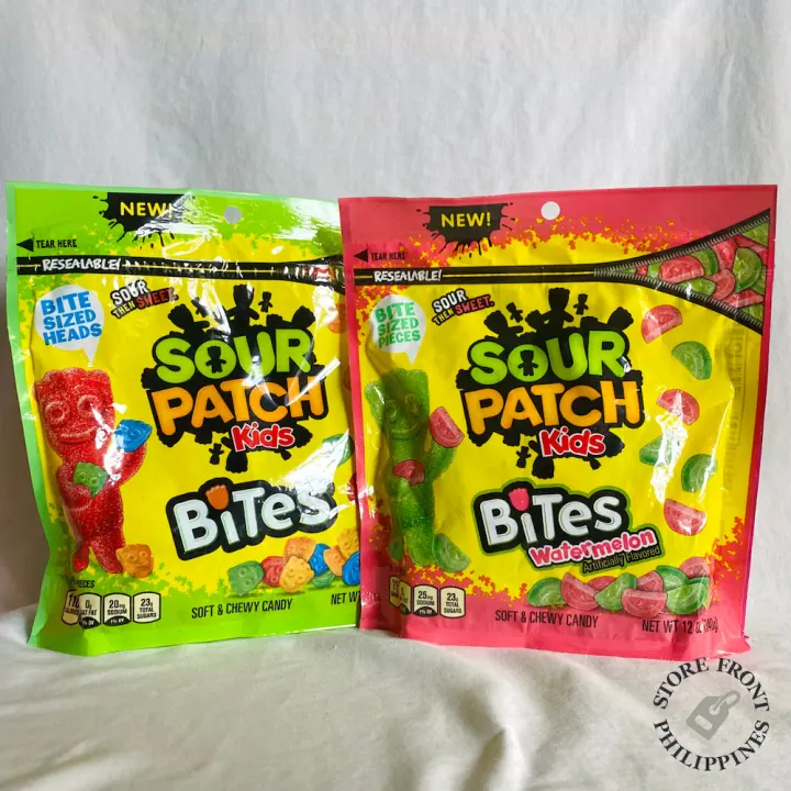 Sour Patch Kids Bites Original and Watermelon Sour Chewy Candy in 12oz Share Bag