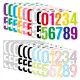 1-4 Inches waterproof Large Sheet Colourful  Number Stickers Alphanumeric Decals for Decoration DIY. 