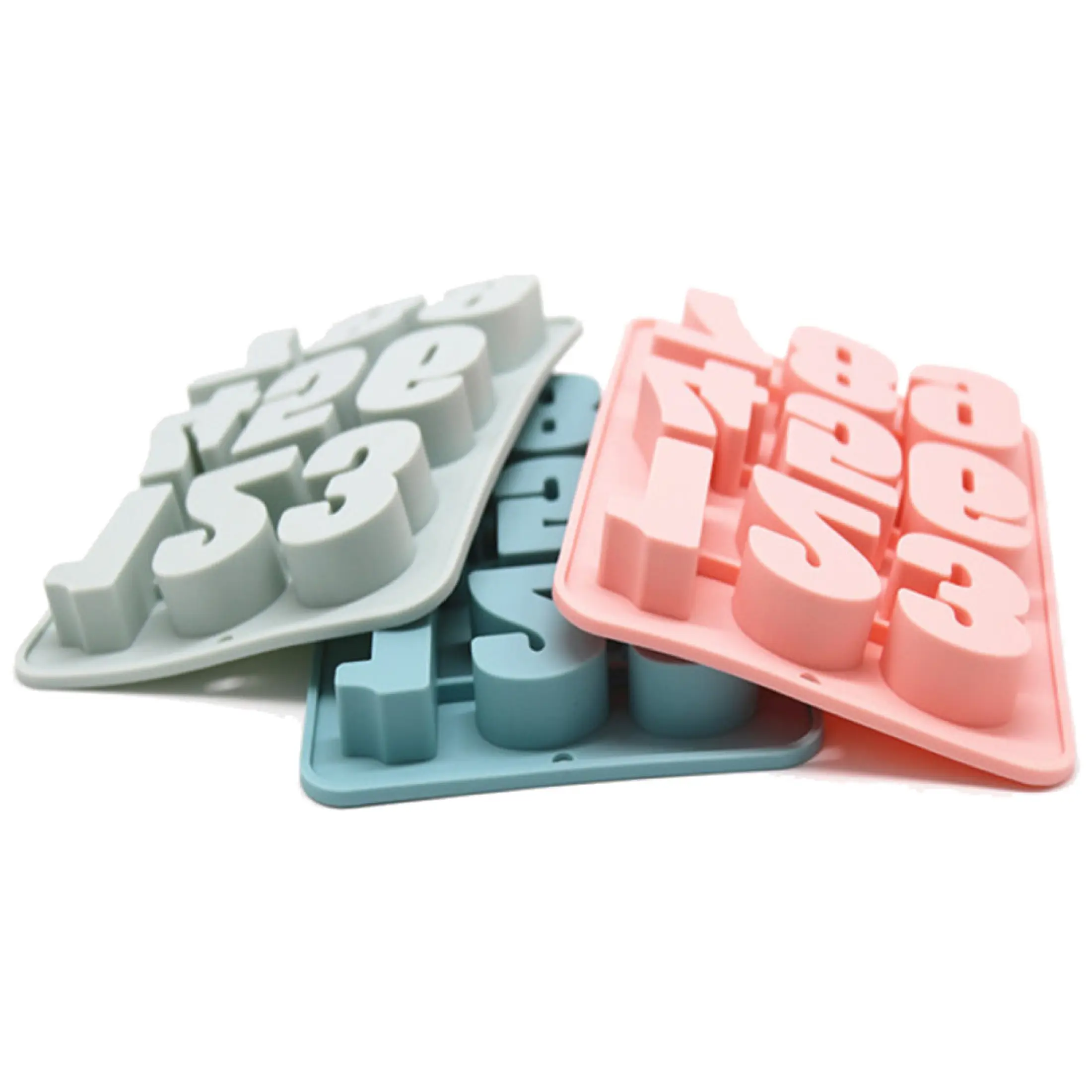 1-9 Number Silicone Ice Mold 3D DIY Fondant Cake Mold Ice Cube Maker Mold Baking