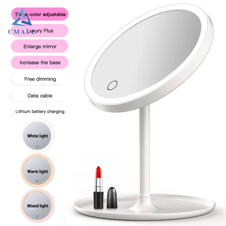 Usb Charge Led Makeup Mirrors With Ring, Vanity Lighted Makeup Mirror