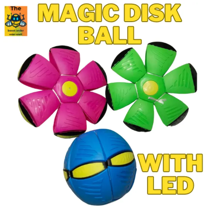 magic frisbee ball with lights disk ball with led light THROWING FLAT DISK BALL