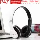 [In Stock&COD] Original Head phone Bluetooth P47 Wireless Headset With FM Radio 3.5mm Wire Connection For Cellphone/Tablet/PC/Laptop. 