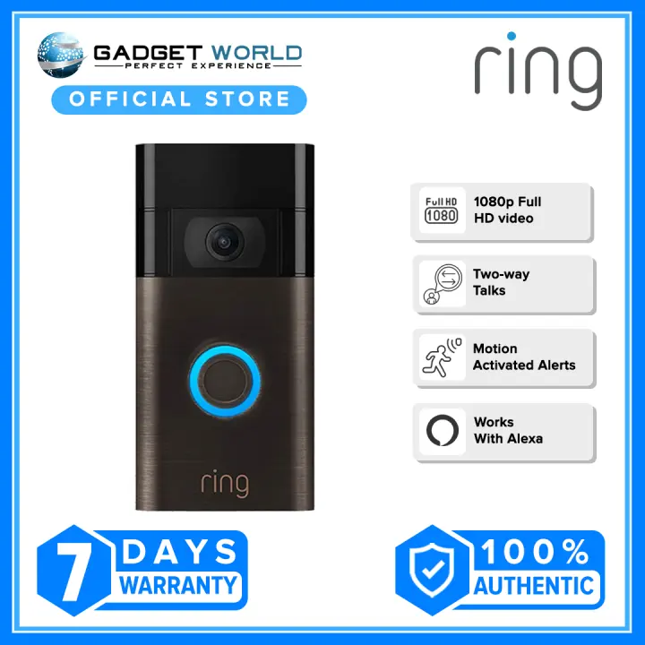 Ring Wireless Video 1080p Doorbell Security Camera 2nd Gen with Built