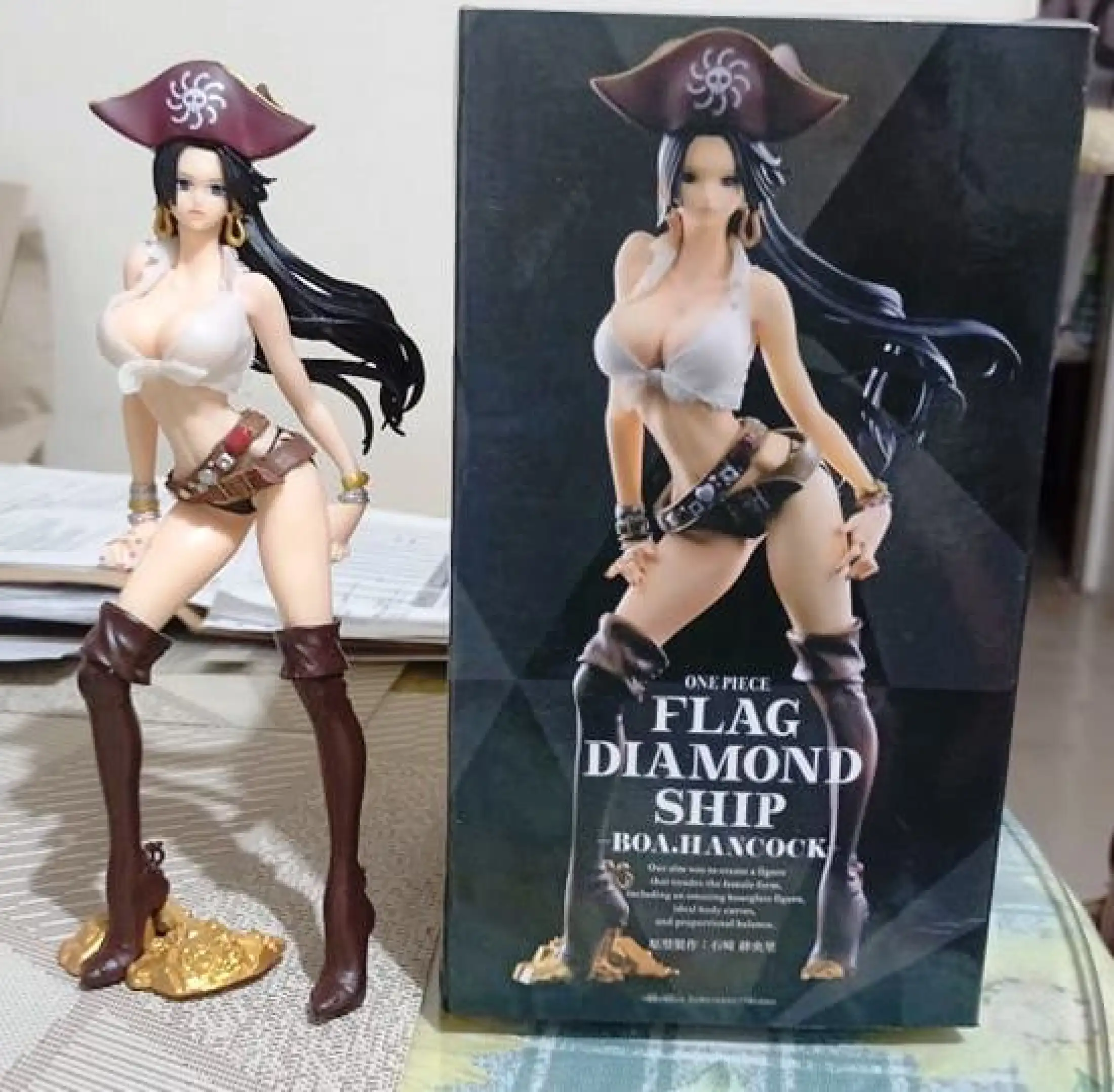 One Piece Boa Hancock Pirate White Flag Diamond Ship Figurine Lazada Ph