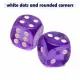7pcs (Bundle Pack) 6-Sided Purple Dice, White Dots Rounded Corner Dice for Games and Entertainment. 