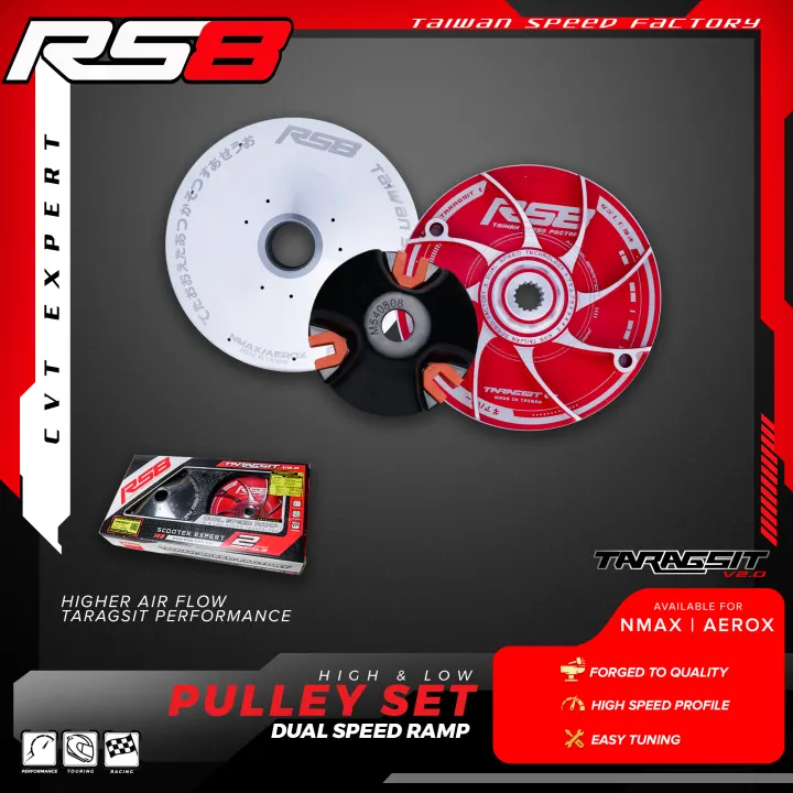 RS8 PULLEY SET WITH DRIVE FACE TARAGSIT (NMAX/AEROX)