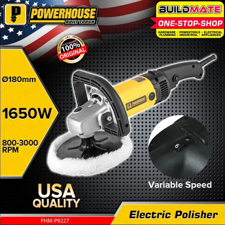 BUILDMATE Powerhouse Electric Polisher Buffing Machine 1650W Electric Car Polisher Variable Speed PHM-P9227 - PHPT