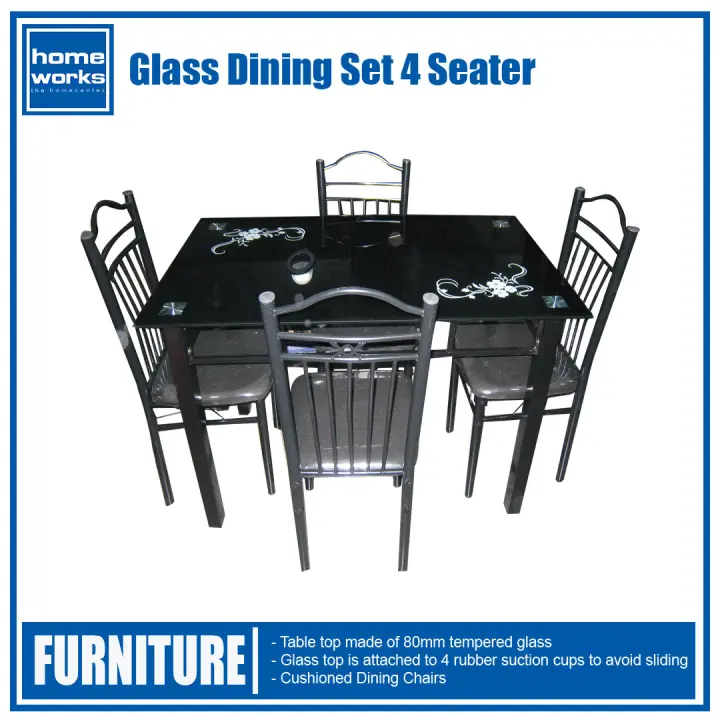 Glass Dining Set 4 Seater Lazada Ph, 10 Seater Glass Dining Table And Chairs Philippines