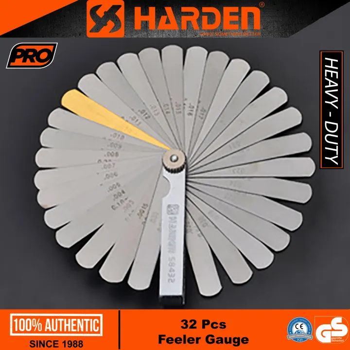 Harden 580432 32Pcs Feeler Gauge (PROFESSIONAL) Multi Functional 32PCS 65Mn Hand Metal Feeler Gauge