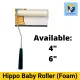 Hippo Foam Baby Roller with Handle 4 or 6 inches Mini Roller Solvent Resistant Excellent Use for Lacquer Paints. 